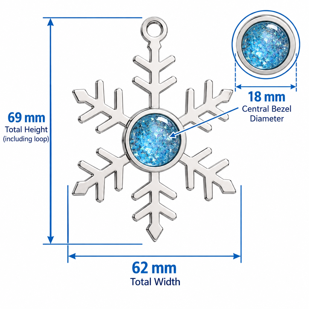Christmas Snowflake Memorial Ornament | Ashes, Hair & Fur Keepsake