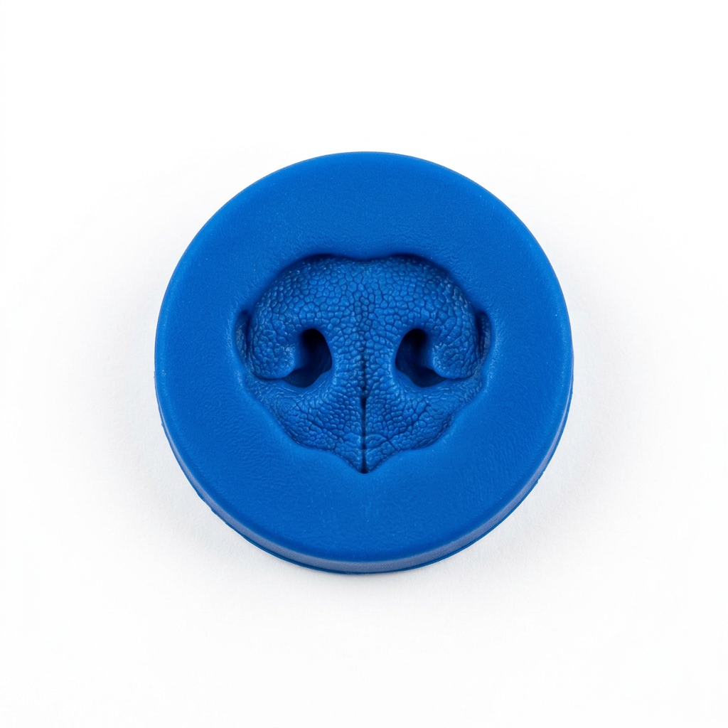 Illustrative example of a pet nose impression in silicone putty