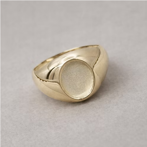 MADE TO ORDER — 9ct Gold Men's Oval Signet Ring | Ashes, Hair & Fur Memorial Keepsake