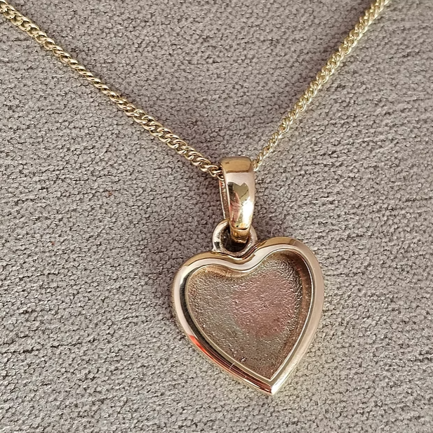 MADE TO ORDER — 9ct Gold Bubble Heart Pendant | Rose, Yellow or White Gold | Ashes, Hair & Fur Memorial Keepsake