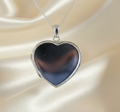Silver 925 Heart Shape Locket — 23x20mm | Ashes, Hair & Fur Memorial Keepsake