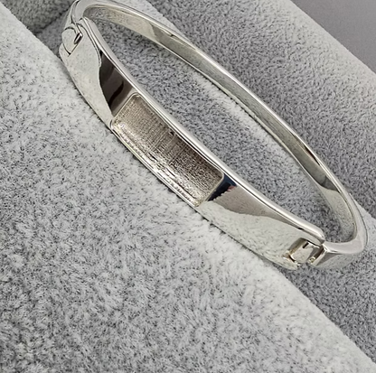 MADE TO ORDER — Unisex Bar Bangle | Solid Weighted 925 Silver | Ashes, Hair & Fur Memorial Keepsake