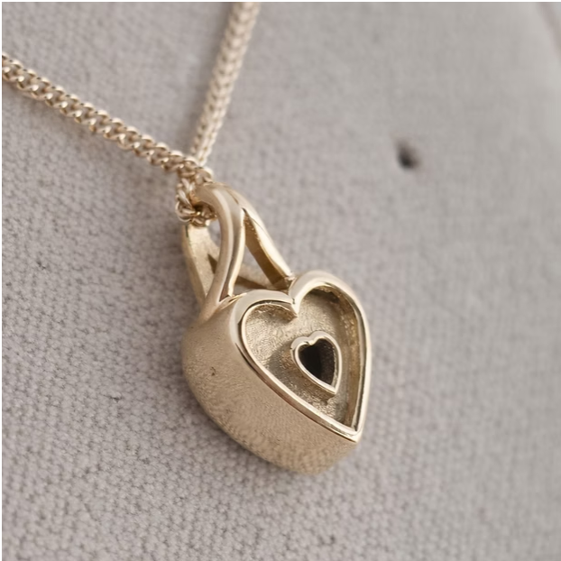 MADE TO ORDER — 9ct Gold 'Secretly Set' Heart CZ Pendant | Ashes, Hair & Fur Memorial Keepsake | Lovely Oxford