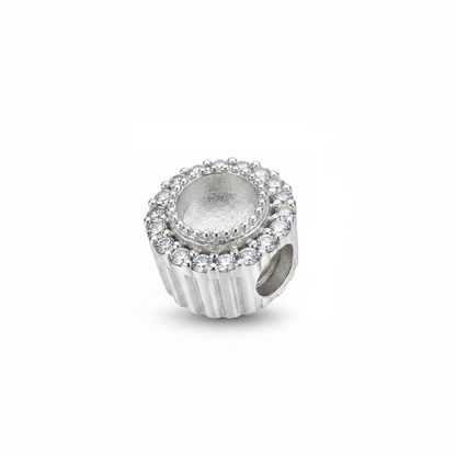 Halo CZ 925 Silver Memorial Charm Bead – Dimensions Guide, Charm Only