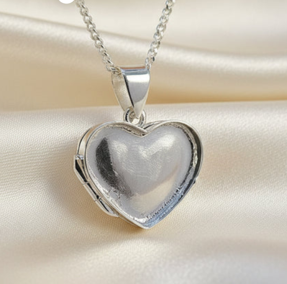 Solid Silver 925 Heart Locket — 15x11mm Interior | Ashes & Hair Keepsake