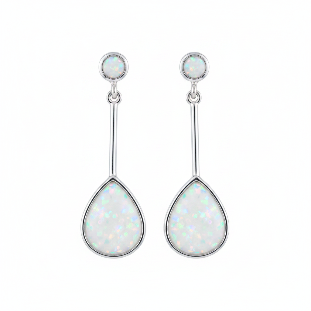 Teardrop Drop Memorial Earrings | Solid 925 Sterling Silver | 30x10mm | Ashes, Hair & Fur Keepsake