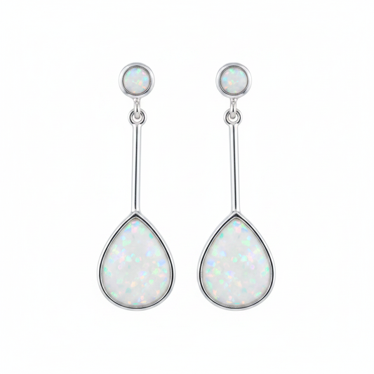 Teardrop Drop Memorial Earrings | Solid 925 Sterling Silver | 30x10mm | Ashes, Hair & Fur Keepsake