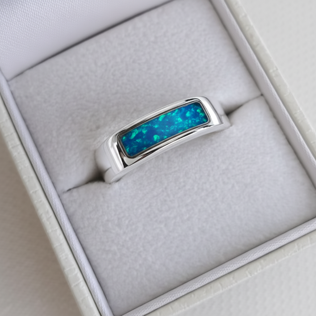 6mm 925 sterling silver unisex memorial band ring in gift box — polished channel setting