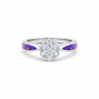 Lavender opal cluster solitaire