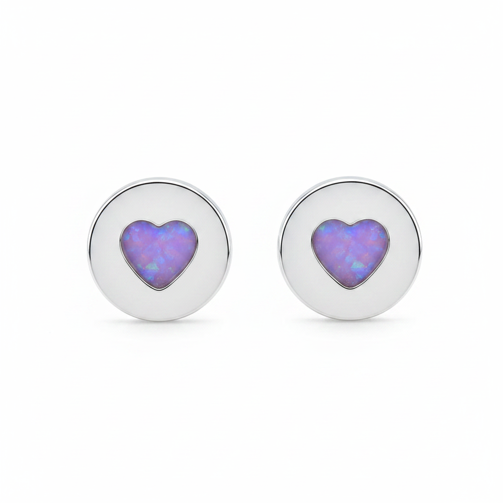 Lavender opal disc heart