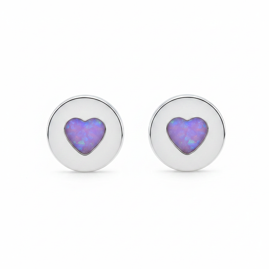 Lavender opal disc heart