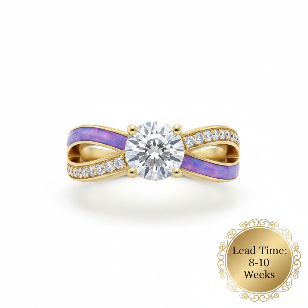 Lavender opal in channel