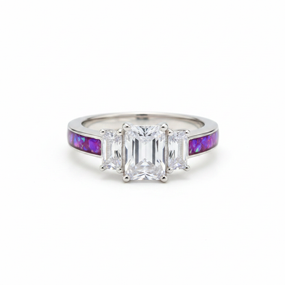 Lavender opal triple emerald