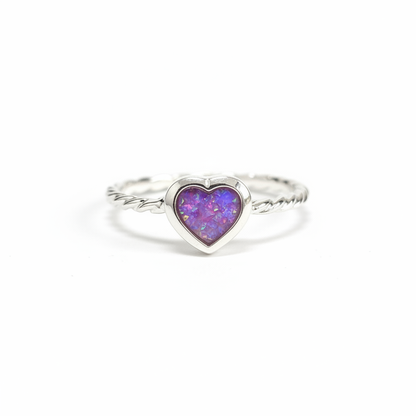 Lavender opal twist heart
