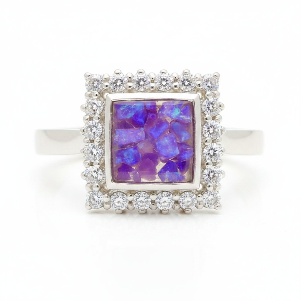 Lavender princess halo ring