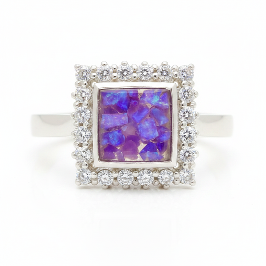 Lavender princess halo ring