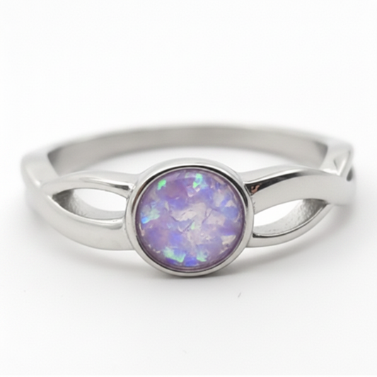 Lavender purple opal inclusion