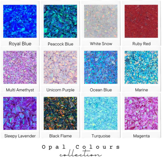 opal flakes colours