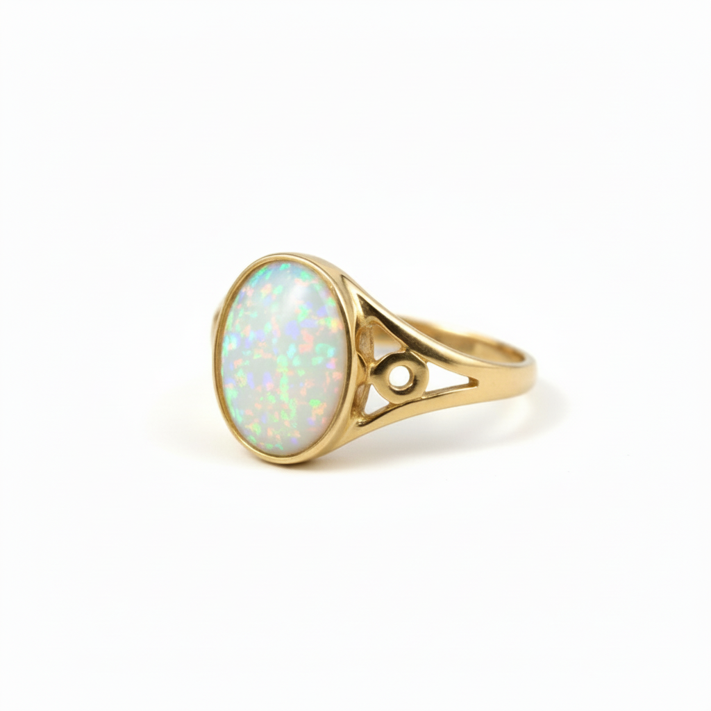 Pure opal flakes ring