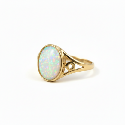 Pure opal flakes ring