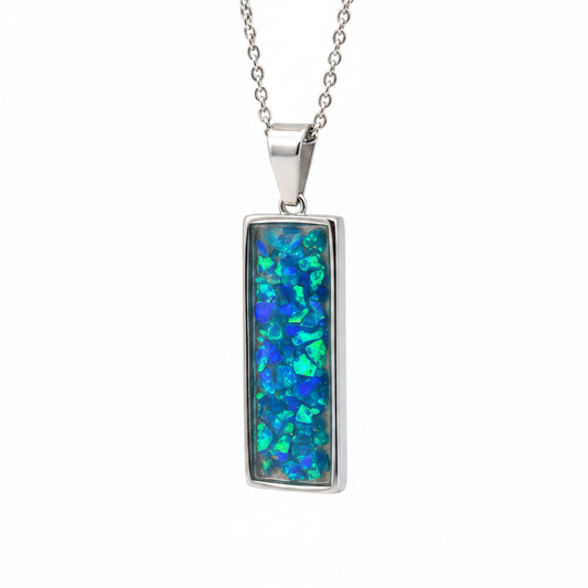 Rectangle bar pendant pure white