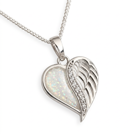 Refined pearl white opal resin pendant