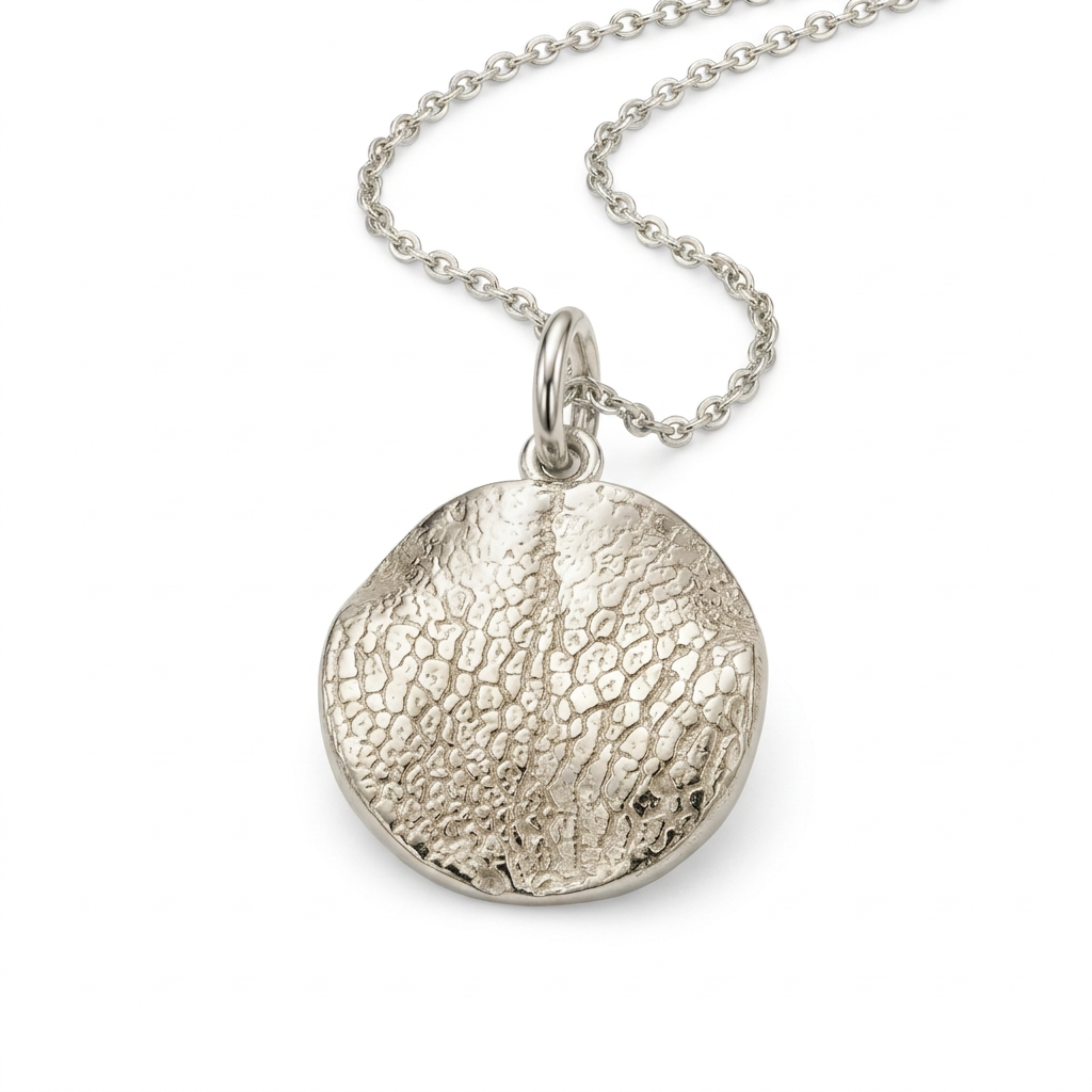 Silver nose print necklace sample