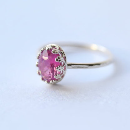 Memorial Stacking Ring in Sterling Silver with 6x8mm Stone – A minimalist sterling silver ring with a 6x8mm memorial stone, designed to hold ashes and serve as a timeless keepsake.