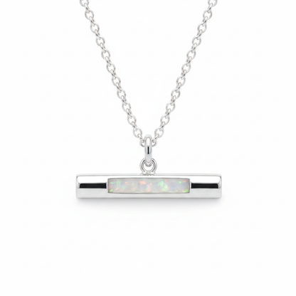White opal T-bar pendant