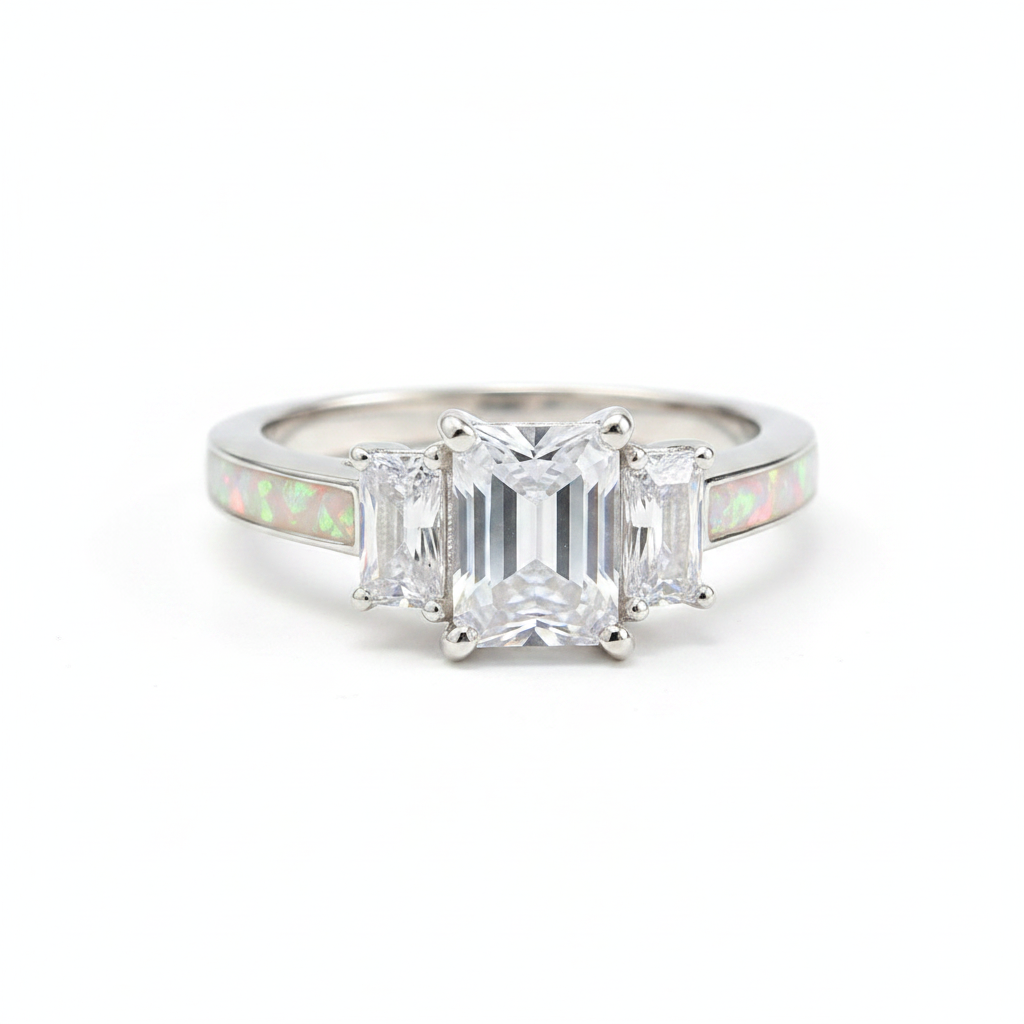 White opal triple emerald