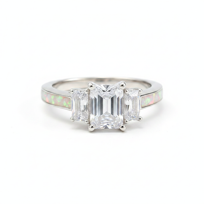 White opal triple emerald