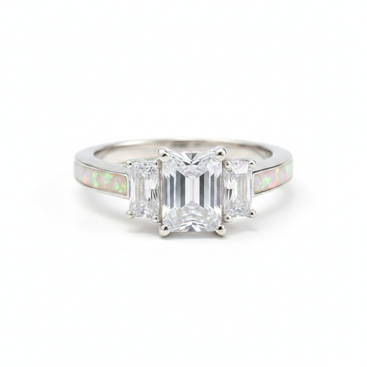 White opal triple emerald