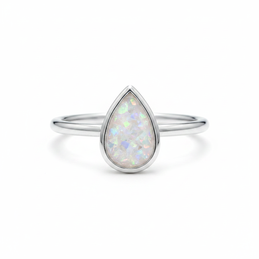 White pearl pear ring v2
