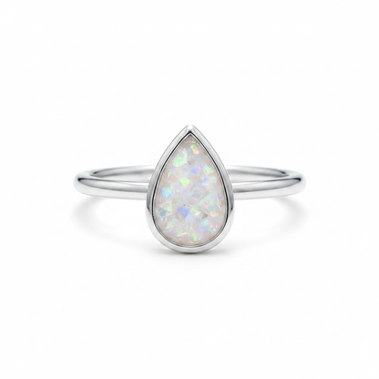 White pearl pear ring v2