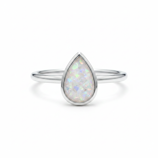 White pearl pear ring v2