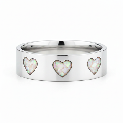 White pearl three hearts band v2